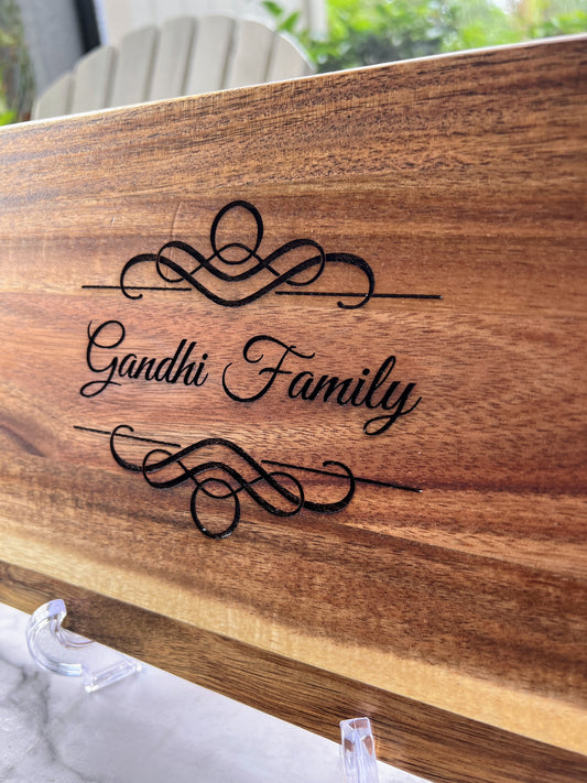 Custom engraved cutting board, Personalized cutting boards, Family name cutting boards, Housewarming gifts, Kitchen decor
