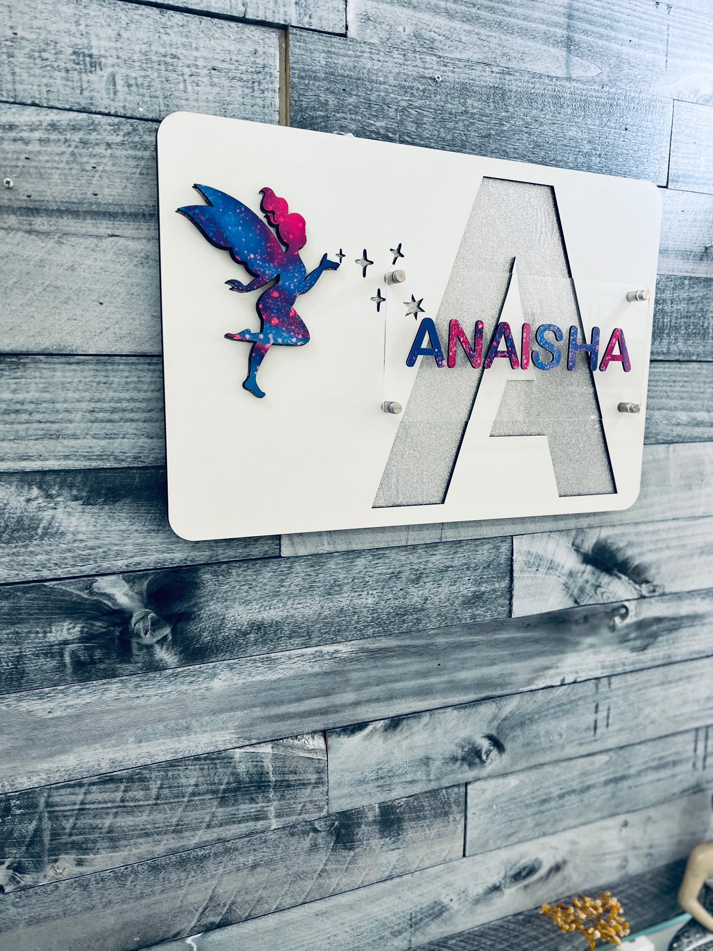 Personalized fairy name sign, Custom Name Sign, Wooden Fairy Name Sign, Girl's Room Decor, Nursery Name Sign