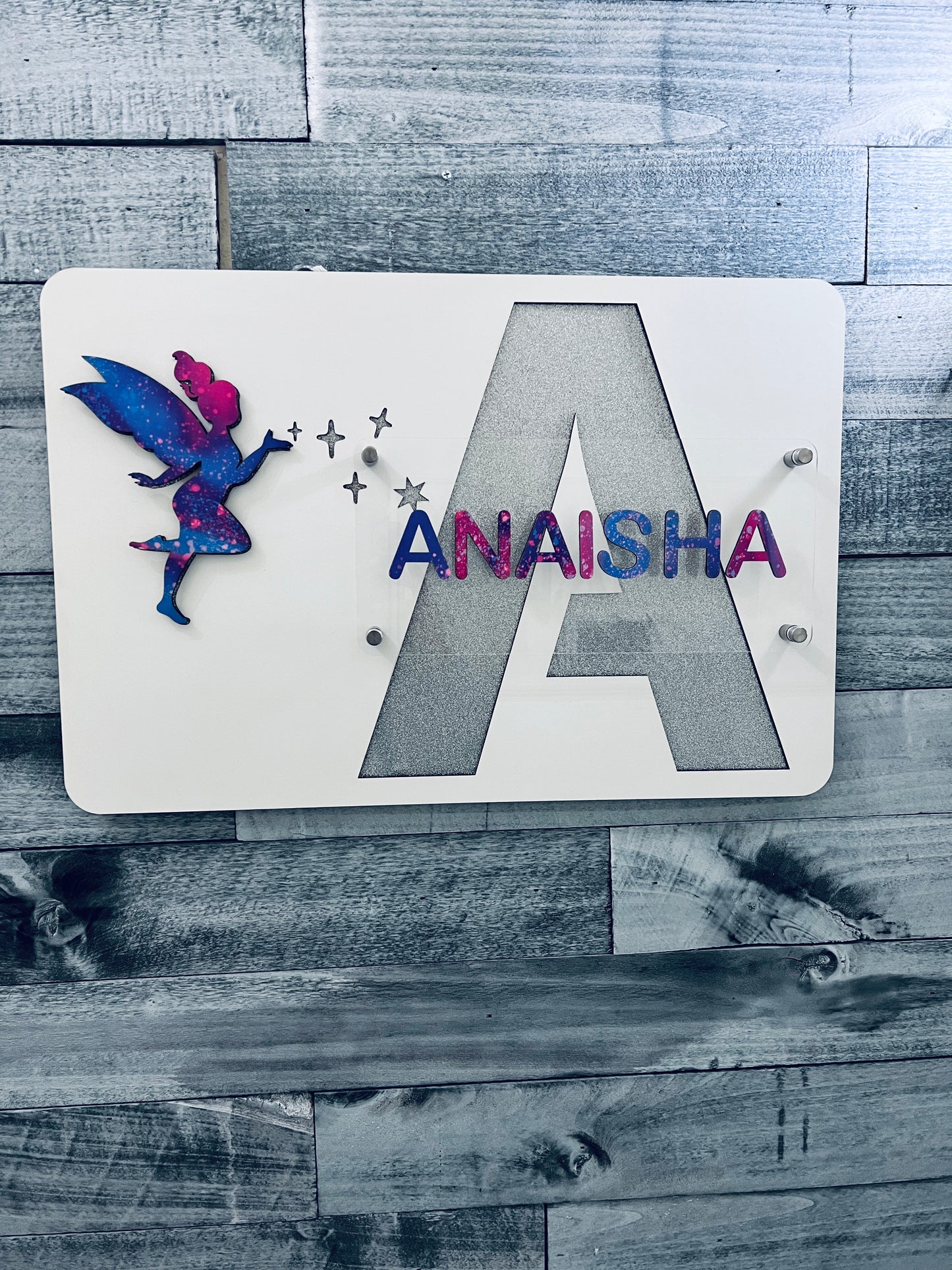 Personalized fairy name sign, Custom Name Sign, Wooden Fairy Name Sign, Girl's Room Decor, Nursery Name Sign
