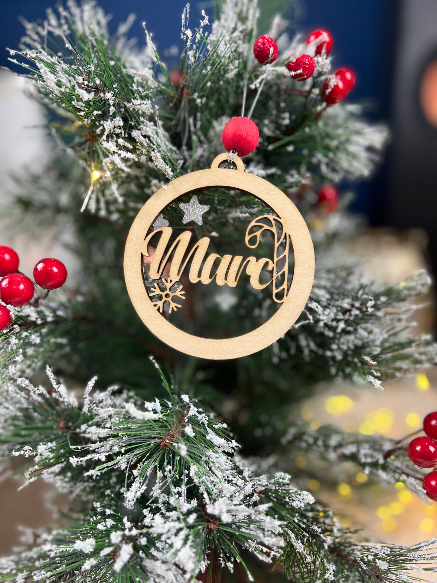 Personalised Name Christmas Ornaments, Reindeer Ornament, Custom Name , Candy cane ornament