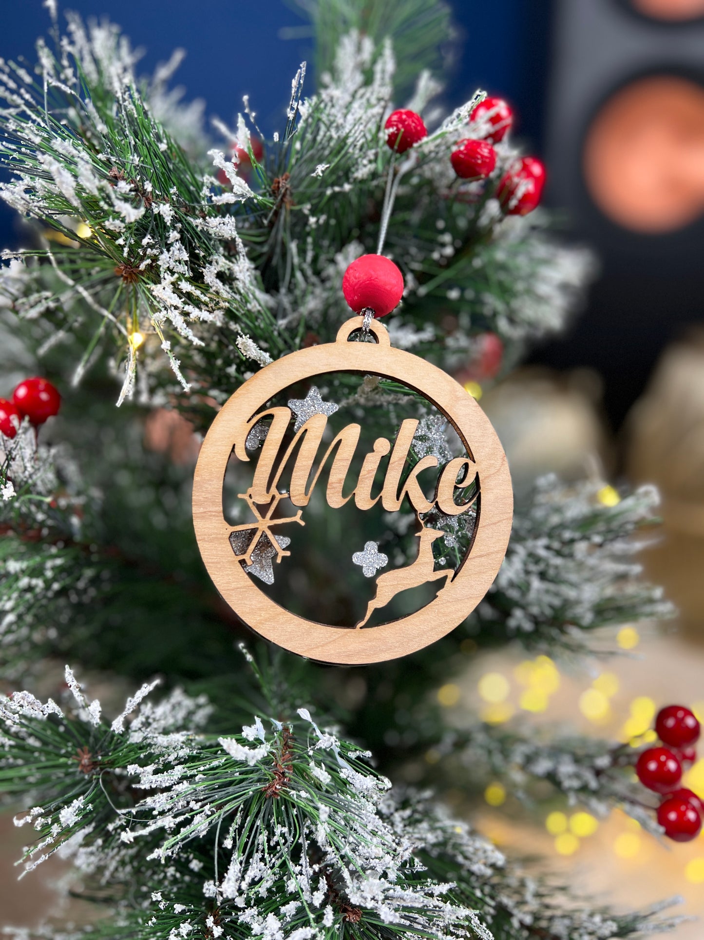 Personalised Name Christmas Ornaments, Reindeer Ornament, Custom Name , Candy cane ornament