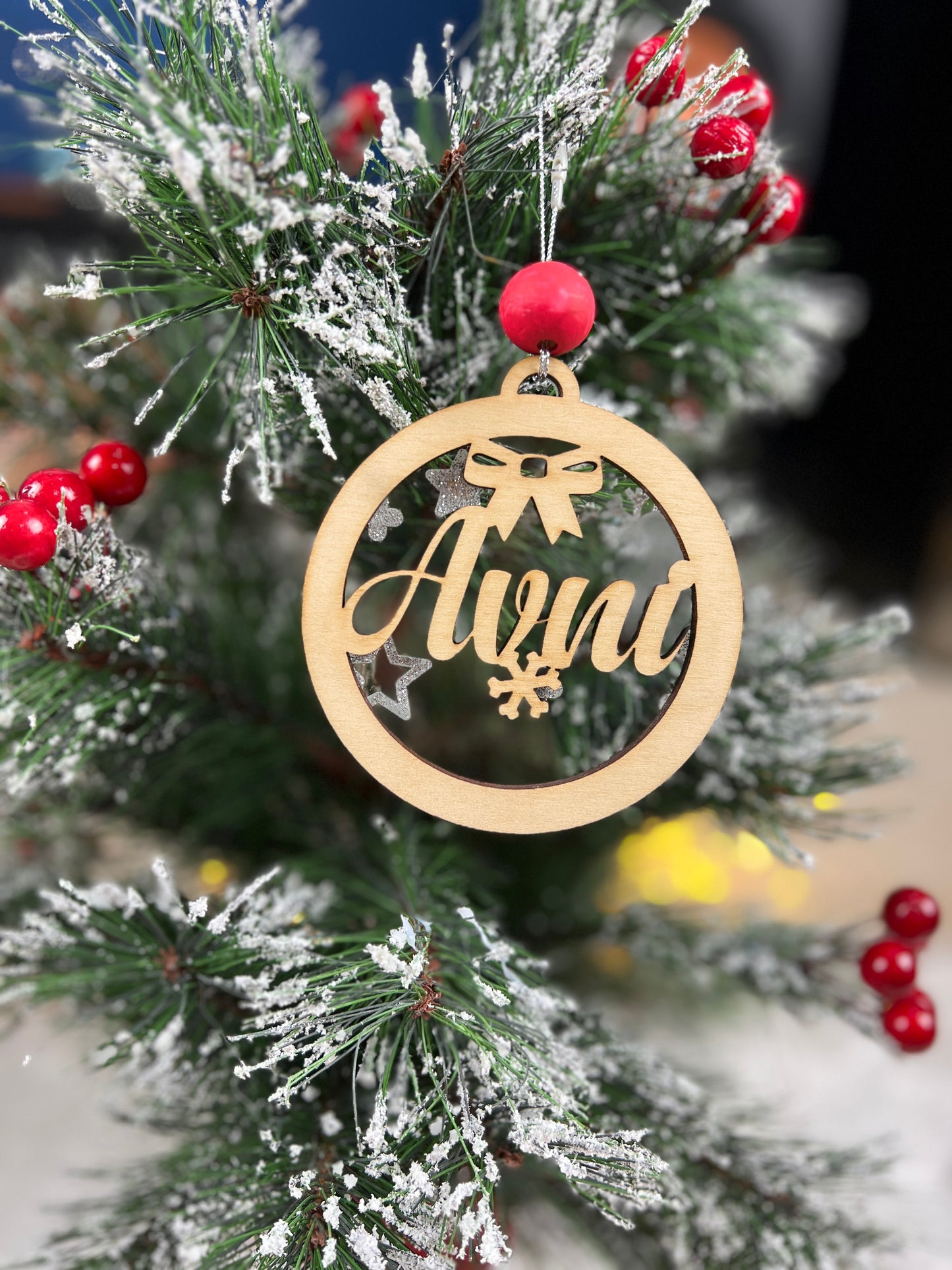 Personalised Name Christmas Ornaments, Reindeer Ornament, Custom Name , Candy cane ornament